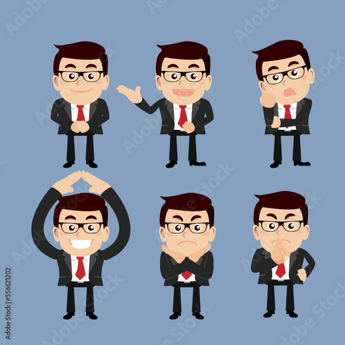 Set of man characters in different poses