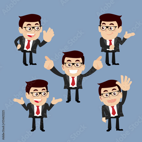 Set of man characters in different poses