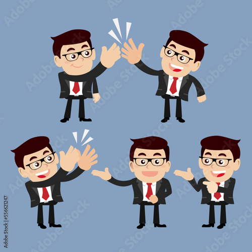 Set of man characters in different poses