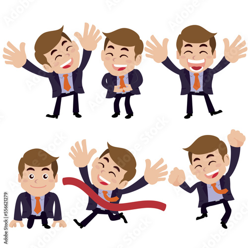 Set of man characters in different poses