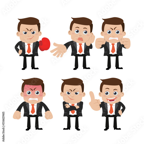 Set of businessman characters in different poses