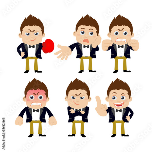 Set of businessman characters in different poses