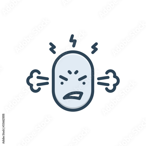 Color illustration icon for anger