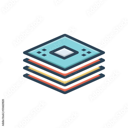 Color illustration icon for composite 

