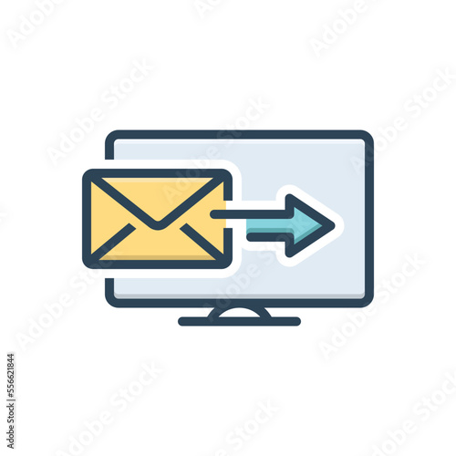 Color illustration icon for directly
