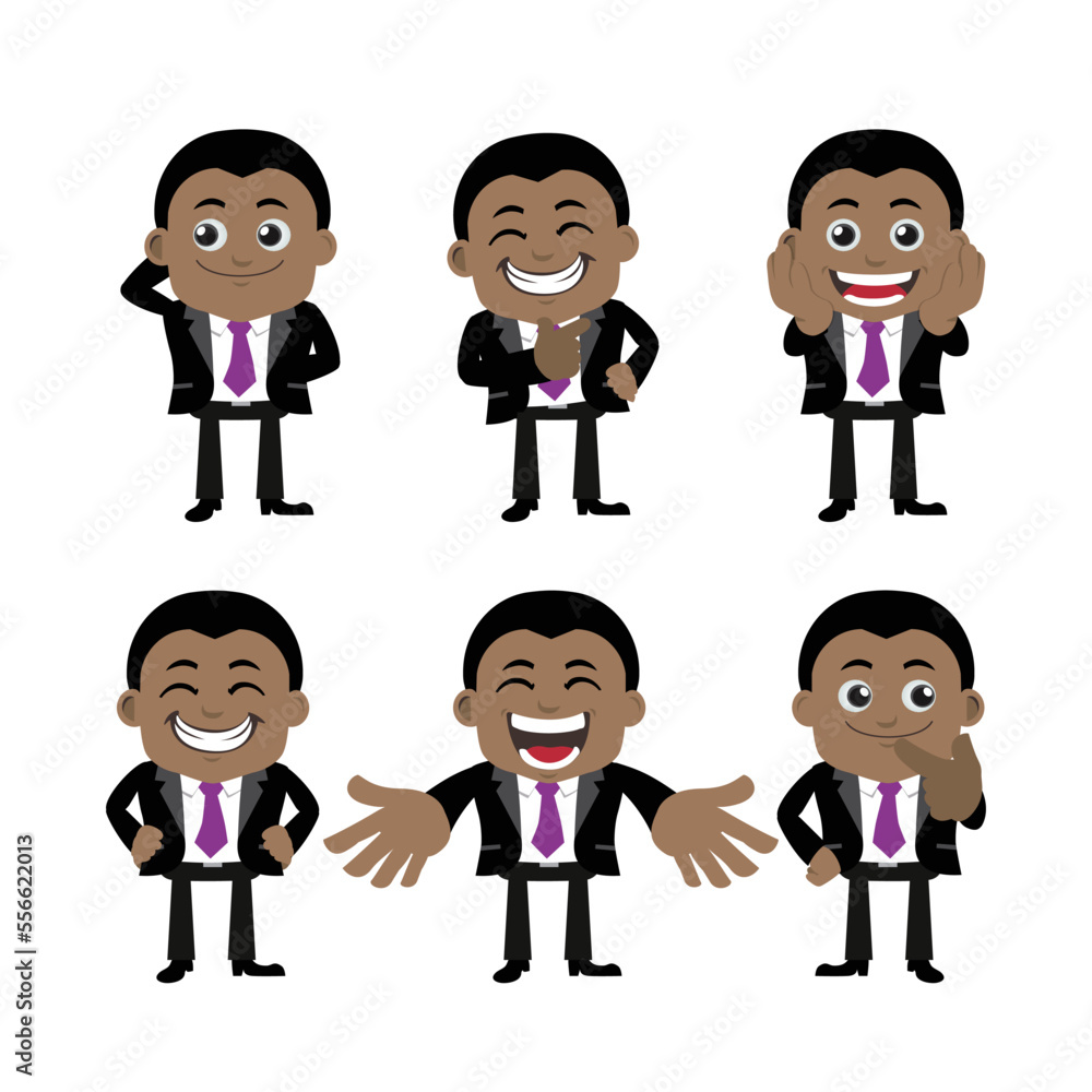 Set of businessman characters in different poses Set of businessman characters in different poses