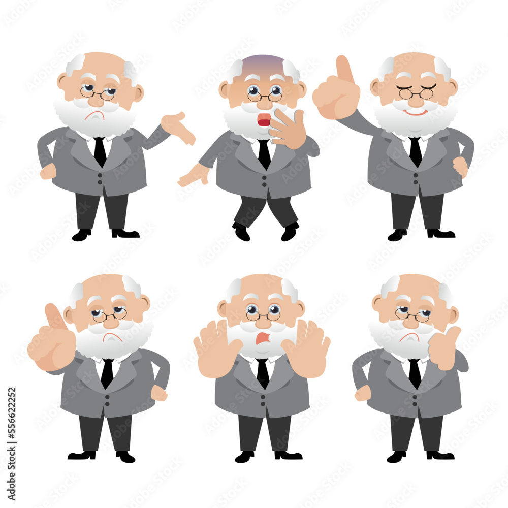 Set of businessman characters in different poses Set of businessman characters in different poses