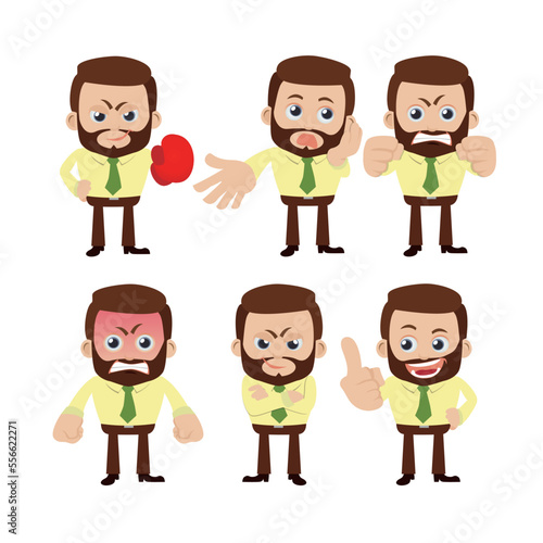 Set of businessman characters in different poses