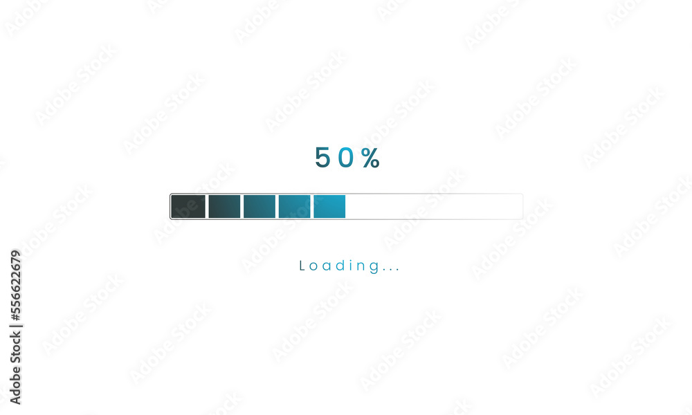 50 percent Futuristic dark blue Progress loading bar. Loading bar process of indicators. 50 percent Futuristic dark blue Progress loading bar. Loading bar process of indicators.