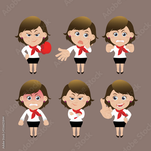 Set of businesswoman characters in different poses