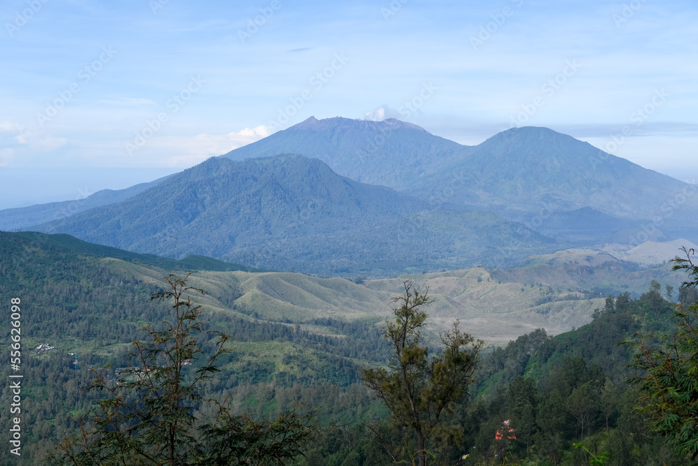 landscape with mountains, landscape in the morning