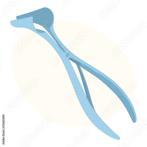 Realistic mirror, speculum. Medical instrument. Otorhinolaryngology, otolaryngology