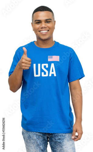 Happy soccer supporter from USA