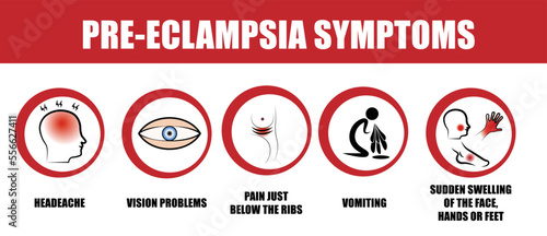 Preeclapsia symptomps. Pregnancy disease. Disease only in pregnanty woman.