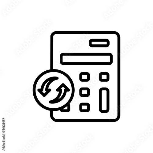 Recalculate icon in vector. Logotype