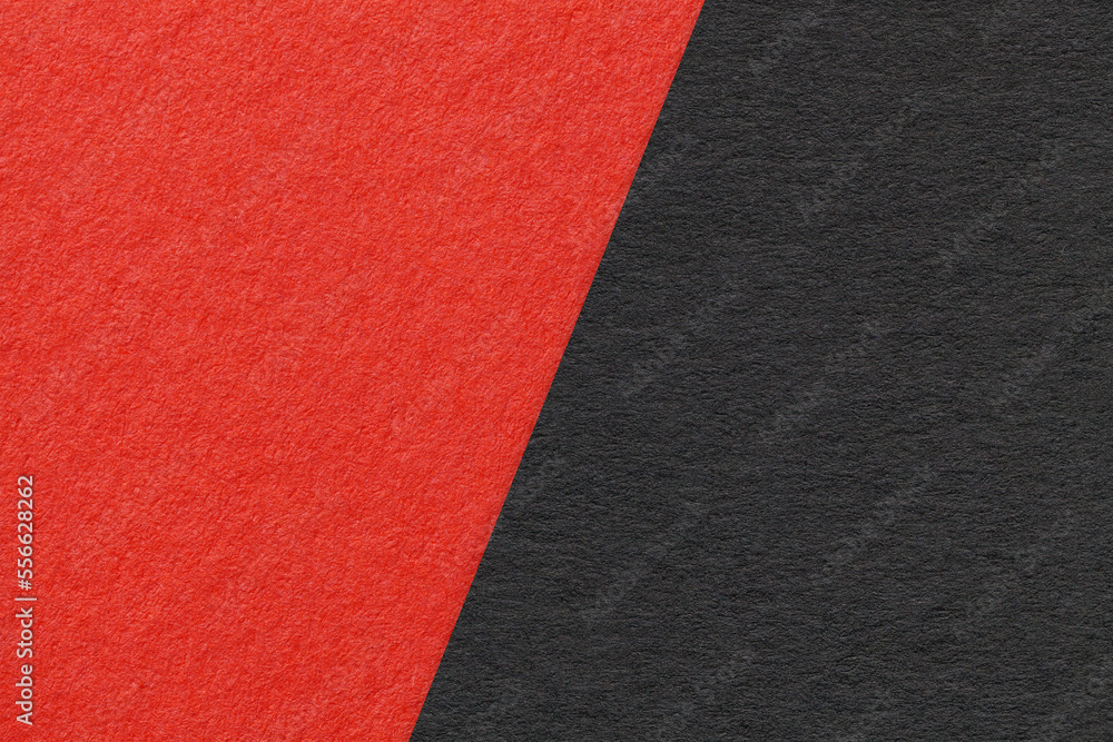 Photo &amp; Art Print Texture of craft red and black paper background, half ...