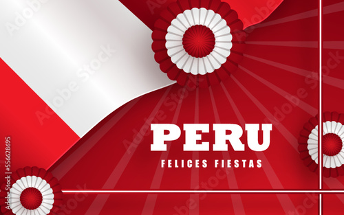 Happy Independence day of Peru for the fiestas partrias de Peru illustration, on July 28