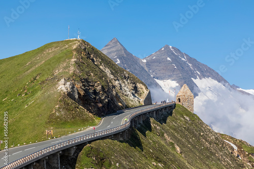 Austria, Carinthia, View of Fuscher Torl pass, Sonnenwelleck and Fuscherkarkopf photo