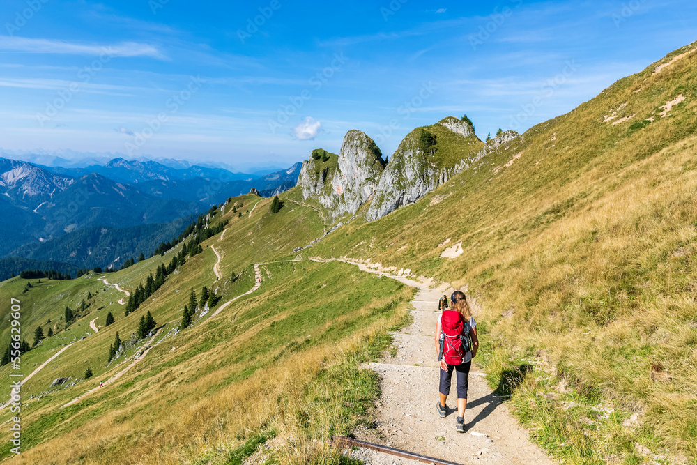 Germany, Bavaria, Female hiker on way to Rotwandhaus Germany, Bavaria, Female hiker on way to Rotwandhaus