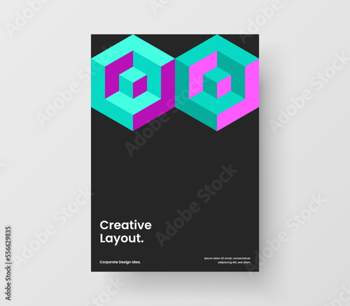 Abstract mosaic shapes postcard concept. Fresh placard vector design illustration.