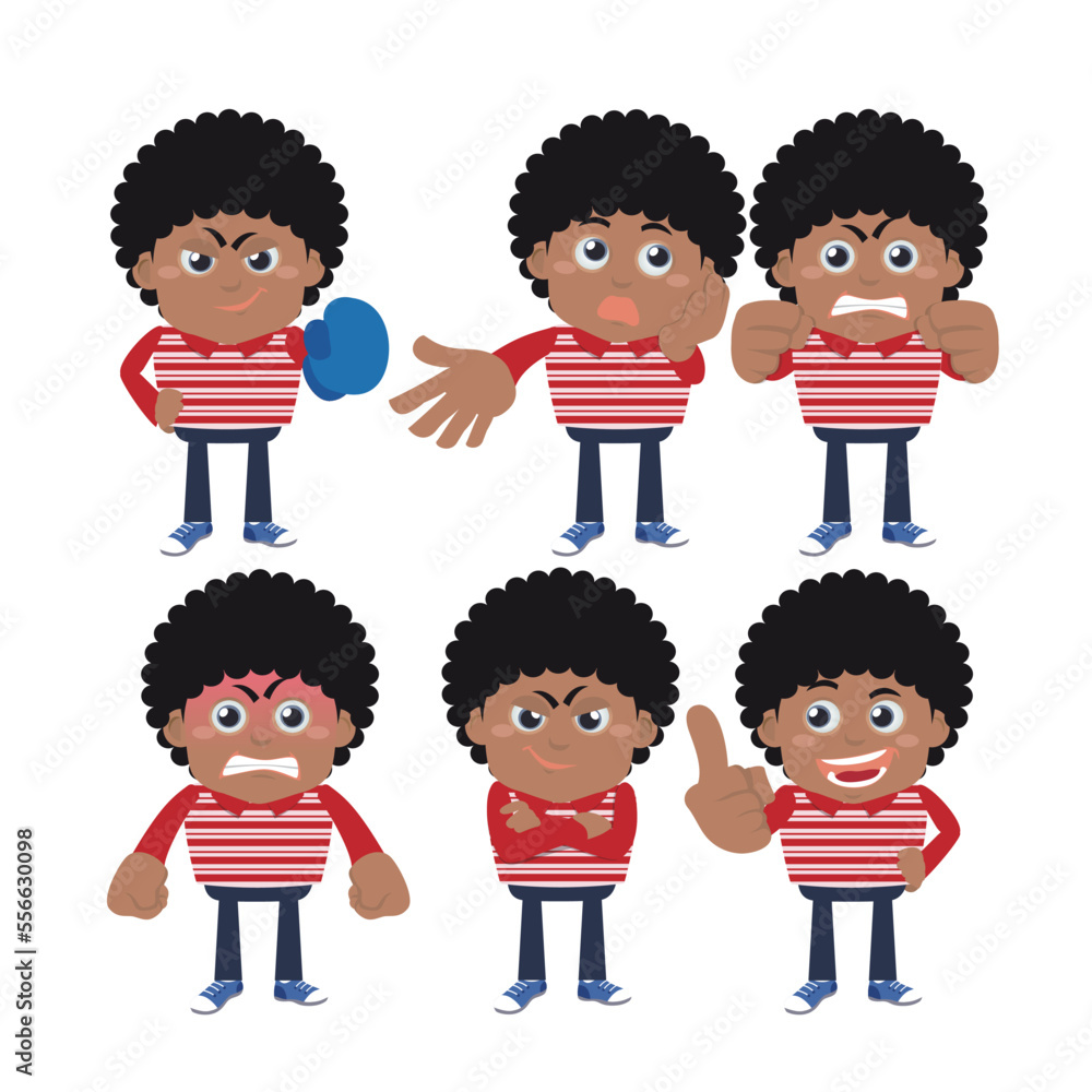 Set of young man characters in different poses Set of young man characters in different poses