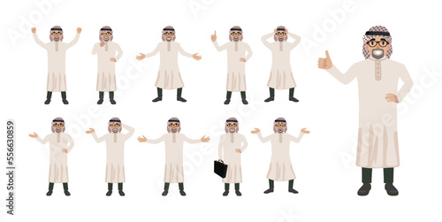 Set of flat  people with different poses