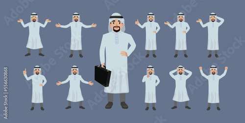 Set of flat  people with different poses