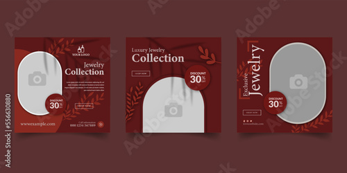jewelry sale social media post template. luxury exclusive sale jewelry collection, editable promotion beauty spa advertisement concept template. 