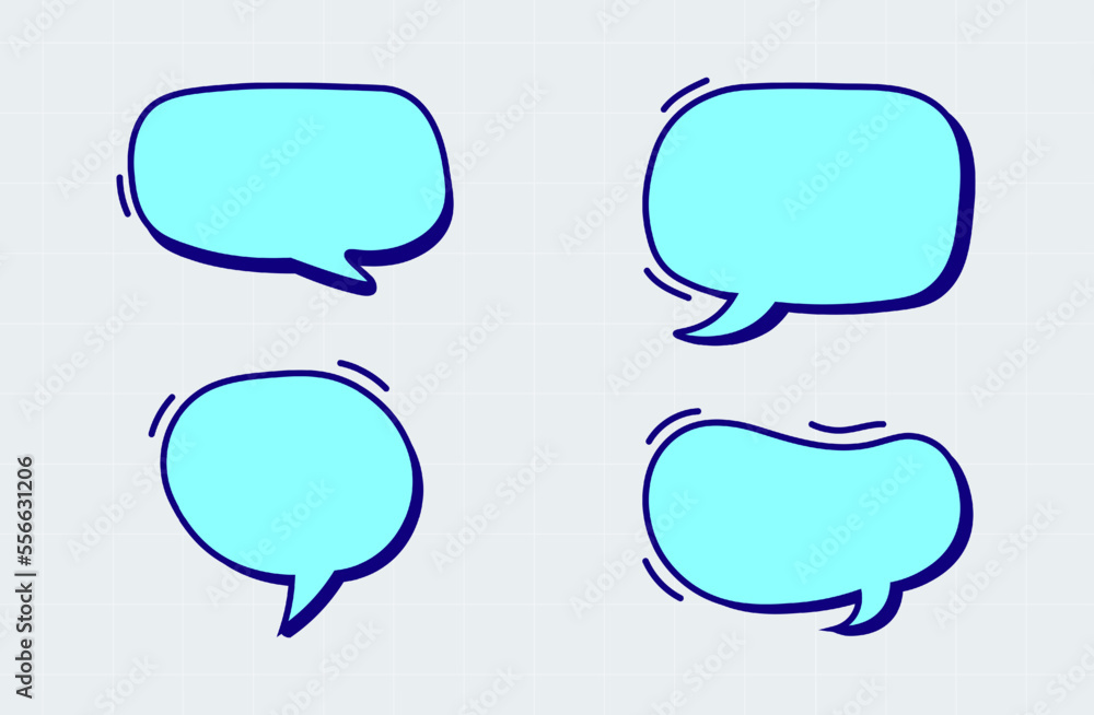 Chat bubble with hand drawn design style. Minimal blank chat boxes sign. Chat bubble with hand drawn design style. Minimal blank chat boxes sign.