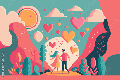 love heart Illustration of a Valentines Day Card background vector