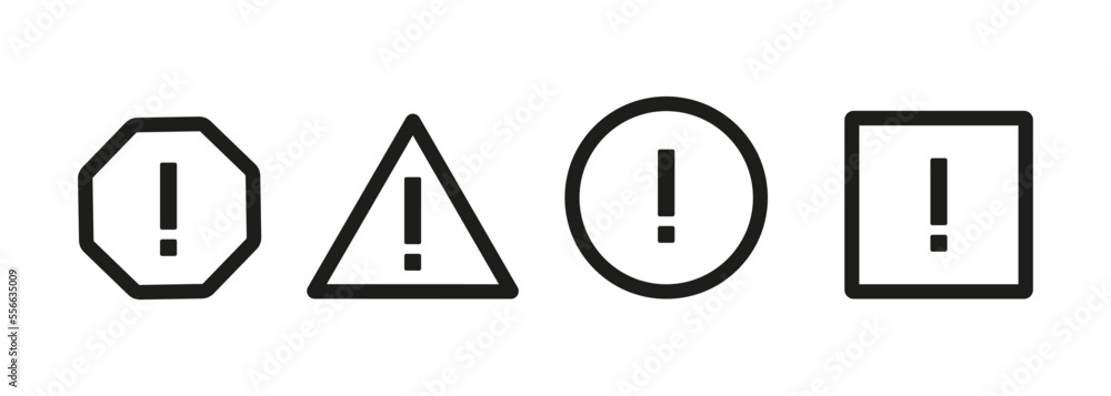 Attention icon, warning about danger. Danger sign, attention sign, warning sign. Attention icon, warning about danger. Danger sign, attention sign, warning sign.
