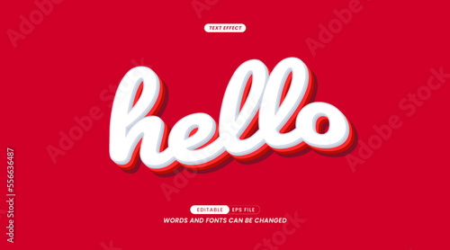 Editable Text Effect - Hello Slogan with Background