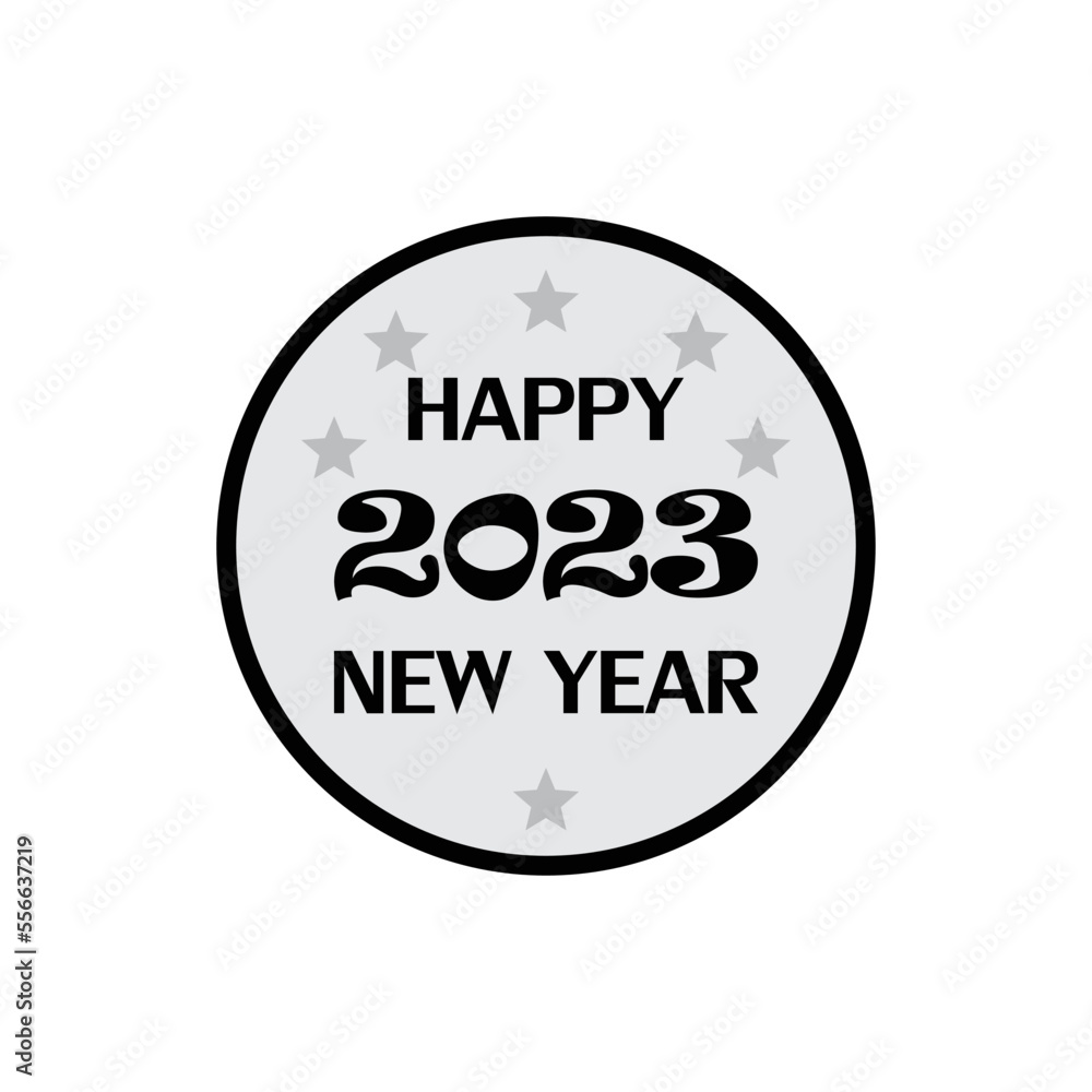 Happy New Year logo text design. 2023 number design template Happy New Year logo text design. 2023 number design template