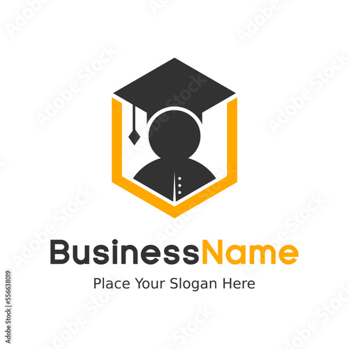 Student hat vector logo template with creative design. Graphic with cap and suitable for graduate, degree, success, education, academic and university.