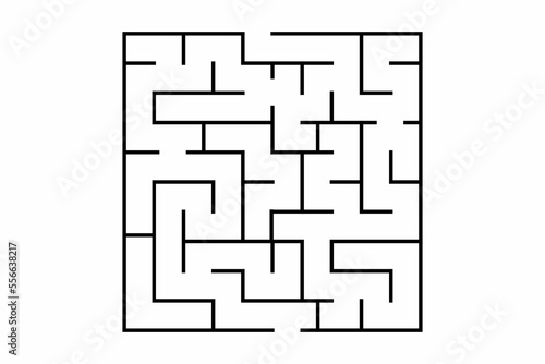 Square maze for kids. Find right way. Entry and exit. Puzzle Game pages