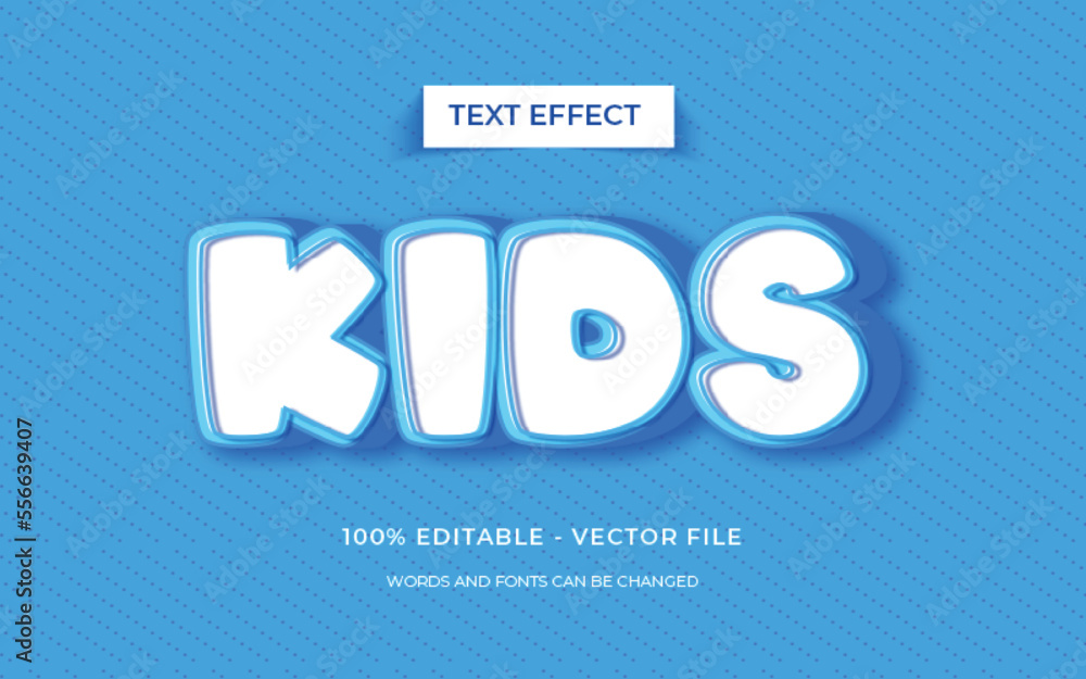 Obraz premium Kids text style editable text effect