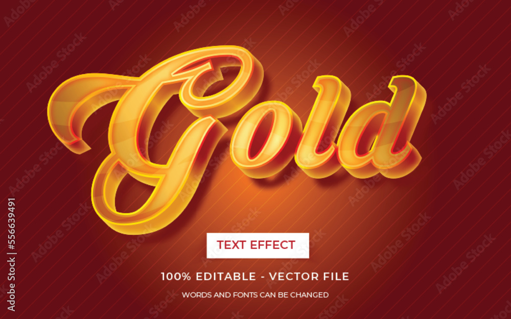 Gold text style editable text effect
