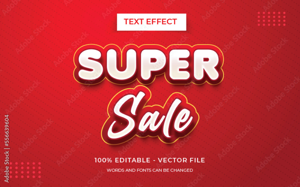 Super Sale text style editable text effect
