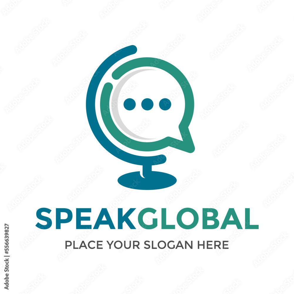 Speak global vector logo template. This design use chat symbol. Suitable for conversation. Speak global vector logo template. This design use chat symbol. Suitable for conversation.