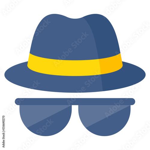 Mysterious person icon, spy editable vector 