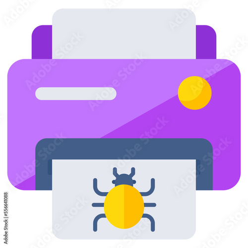 Premium download icon of infected printer