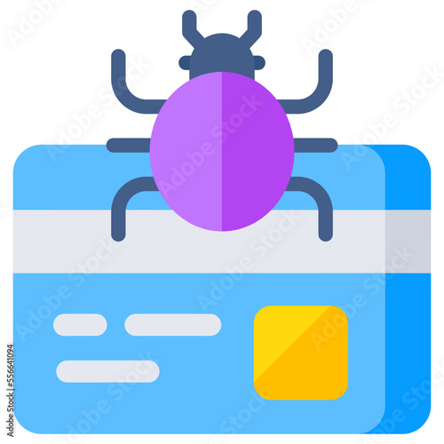 Modern design icon of infected atm card