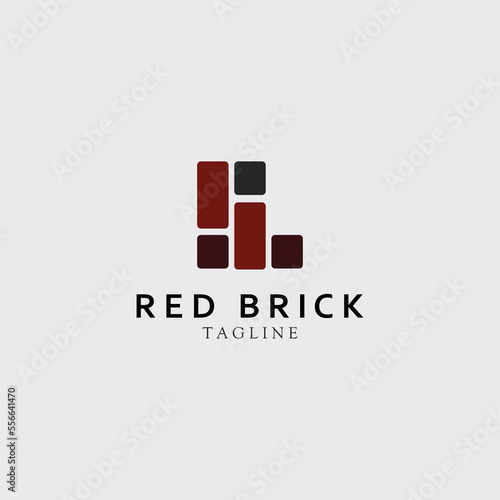 red brick logo vector illustration design for use brand company symbol