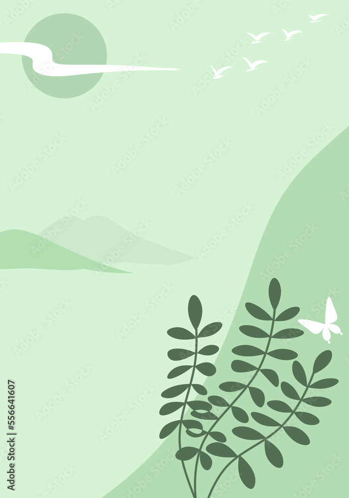 Obraz premium background with trees and hill