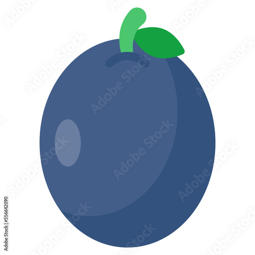 A trendy design icon of plum fruit 