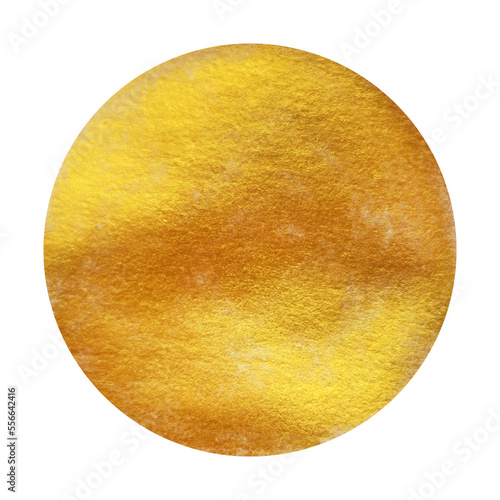 bright yellow gold circle hand drawn watercolor round frame