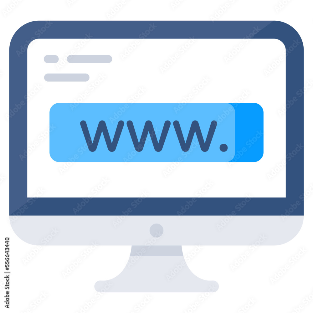 Icon of www in flat design Icon of www in flat design