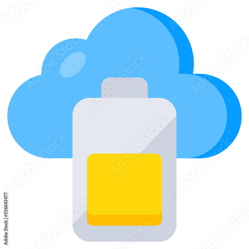 Premium download icon of cloud battery 