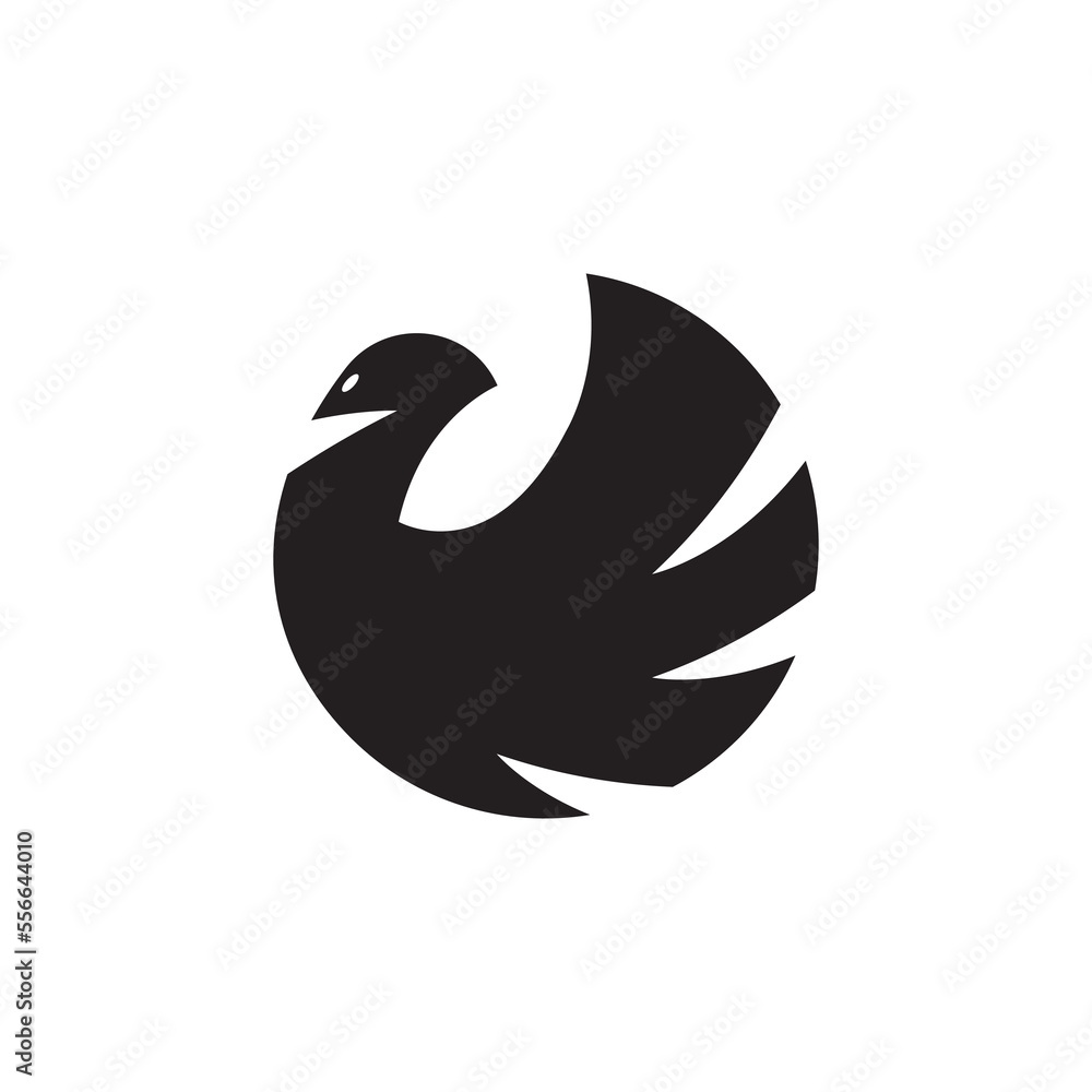 Obraz premium illustration vector logo icon of bird phoenix.