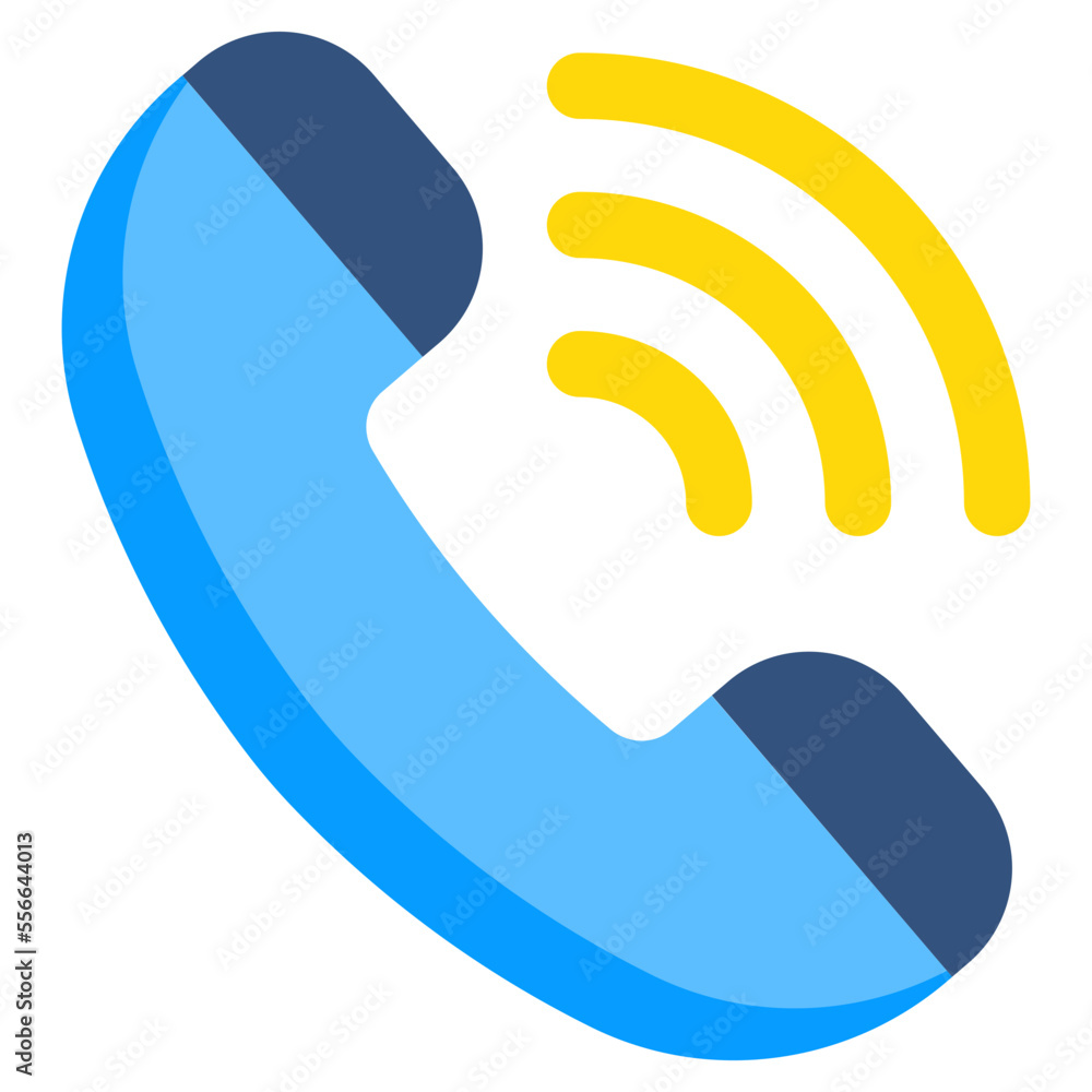 A colored design icon of incoming call A colored design icon of incoming call